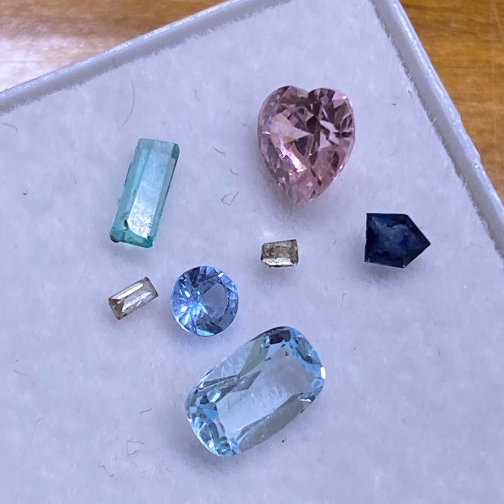 NEW Floating Gemstone Locket: genuine Aquamarine, Emerald, Sapphire, Diamonds